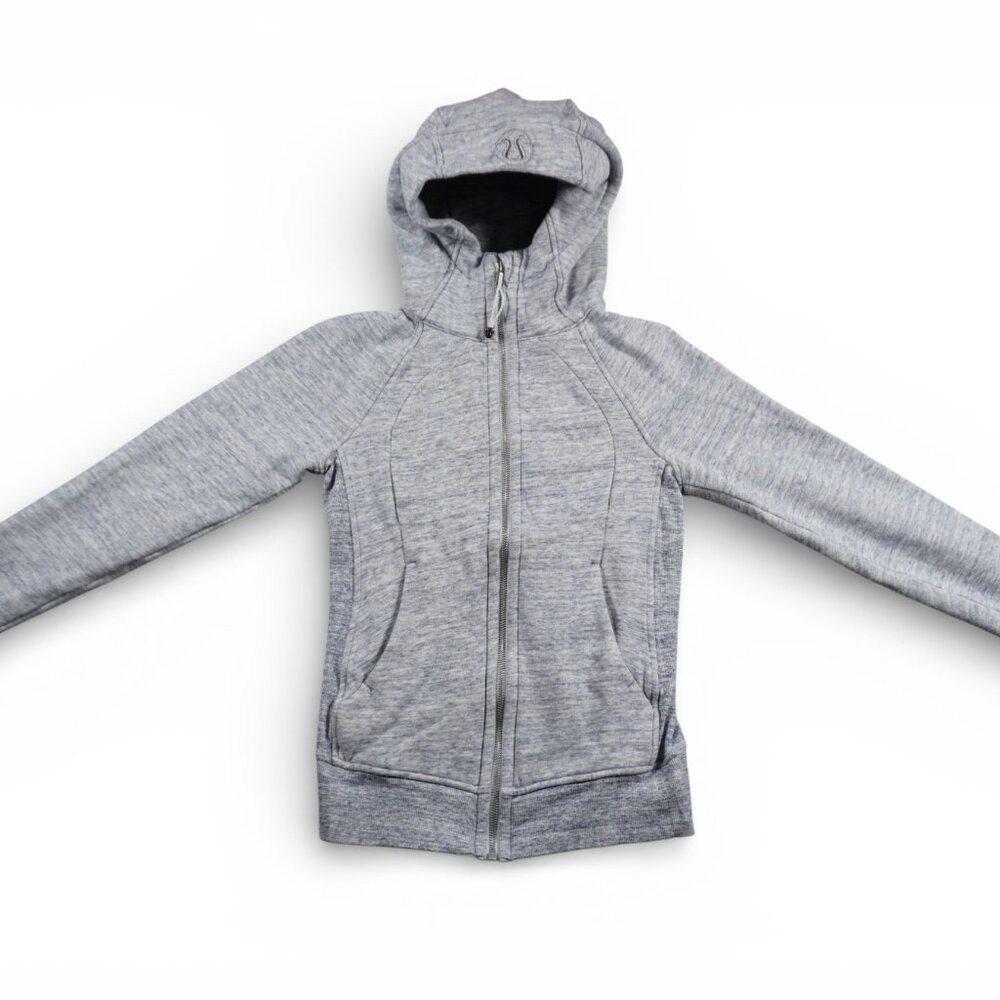 Lululemon‎ Scuba Hoodie Size 2 Heathered Gray Full Zip